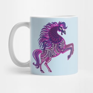 dark horse drawn with patterns on the body Mug